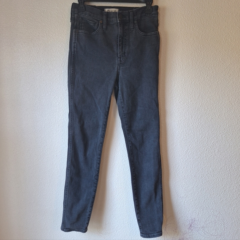MADEWELL 10 inch High Rise Skinny Jeans in Black Size 28